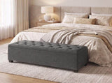 Dark Gray Tufted Storage Ottoman Bench, 43" End of Bed Bench with Lift-Off Lid, 660lb Capacity 30646649