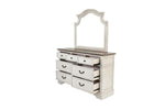 ZUN Antique White Wooden 1pc Dresser Only Bedroom Formal Antique Walnut Top Storage 7-Drawers Dresser B011P236768