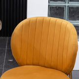 Amoa Contemporary Velvet Upholstery Dining Chair, Yellow T2574P164531