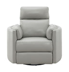 ZUN ACME Sagen Glider Recliner w/Swivel, Gray Leather Aire LV01880