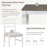 7-Piece Wooden Table Set Mutifunctional Extendable Table with 12" Leaf and 2 Drawers, 6 38960421