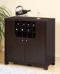 ZUN Wine Cabinet Red Cocoa with Two Doors Removeable Wine Bottle Rack Metal Wine Glass Racks Four B107P222502