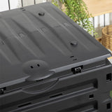 450L Garden Compost Bin with 2 Sliding Doors,Black 60999655