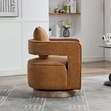 29.1"W Swivel Accent Open Back Barrel Chair Modern Comfy Sofa Chair With Weathered Base For Nursery W1298P241830