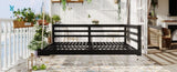 TOPMAX Country Patio Wooden Twin Size Swing Daybed Porch Swing Frame with 4pcs 96-inch Hemp Ropes N717P265856B