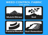 XISHAN 3'X300' Black HDPE 70 Gram Weed Barrier Fabric 89960193