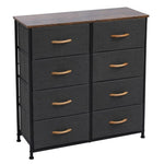 ZUN 4-Tier Wide Drawer Dresser, Storage Unit with 8 Easy Pull Fabric Drawers and Metal Frame, Wooden 87325613