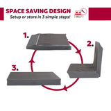 9 in. Twin-XL Size Folding Mattress Box Spring Foundation Bed Base, Polyester, Metal Frame, Gray B011P216694