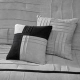 7 Piece Faux Suede Comforter Set Grey Cal King B03596799