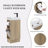 16 inch Bathroom Vanity Sink Combo for Small Bathroom - Natural Ash W3520P327621