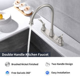 Single Handle High Arc Brushed Nickel Pull Out Kitchen Faucet,Single Level Stainless Steel Kitchen T3177P277520