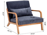 Mid-Century Modern Accent Chair, Arm Chair Living Room Chairs Pillow Upholstered Reading Chair 99082849