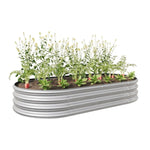 ZUN Raised Garden Bed Outdoor, Oval Large Metal Raised Planter Bed for for Plants, Vegetables, and 79679439