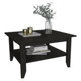 Essential Coffee Table, One Shelf, Four Legs -Black B20091908