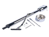 32" Steering Column Tilt Street Rod Floor Shift with Wheel Adapter No Key Chrome 25399086