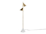65" Metal Floor Lamp in Brushed Gold Metal with White Faux Marble Metal Base B202P224137