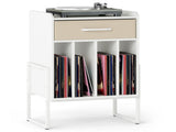 Multi-Purpose Record Player Stand with Drawer and Record Holder-White 79431499