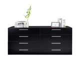 8 Drawer Double Dresser for Bedroom, Wide Storage Cabinet for Living Room Home Entryway, Black 63428192