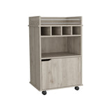 Phoenix Bar Cart with 2 Open Shelves 4 Cubbies and Cabinet B200P173180
