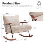 ZUN Modern Accent Chair Arm Chair Living Room Rocking Chair Metal Frame W1403P241855