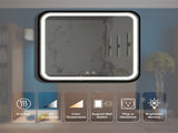 32*32inch Bathroom Led Classy Vanity Mirror with focused backplane,Black aluminum alloy frame,High W1992P210906