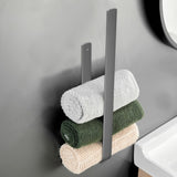 Towel Ring Gun Grey, Bath Hand Towel Square Thicken Space Aluminum Round Towel Holder for Bathroom 49766446