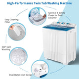 ZUN Twin Tub with Built-in Drain Pump XPB45-428S 20Lbs Semi-automatic Twin Tube Washing Machine for 80996552