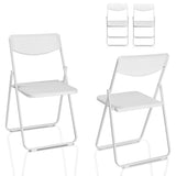 ZUN 4 Pack Plastic Folding Chairs, Lightweight Stackable Commercial Chairs, Portable Event Seats Indoor 57324327