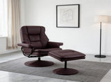 Swivel Cat Scratch Leather Recliner with Ottoman Chair Modern Armchair Ergonomic Push Manual W1622P460958