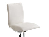 Modern Barstool Texture Leatherette/Chrome Adjustable Height In Soft White Color B091119814