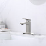 Brushed Nickel Single Handle Bathroom Faucet Deck For 1 or 3 Holes,Laundry Vanity Sink Faucet 95160576