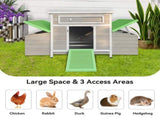Large Wooden Chicken Coop Outdoor Hen House Poultry Cage for Outdoor with 2 Sides Nesting Boxes W2326P486262