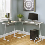 ZUN Grey and White L-shape Computer Desk B062P184544