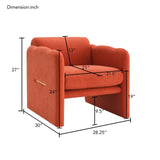 Arm Chair with waved arms, Metal decoration on both side arms, Accent chair for Primary Living W2671P202964