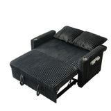 53-inch cushioned recliner sofa bed with USB charging function, pull-out sofa, fabric is corduroy W2564P335437