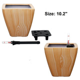 ZUN 2-Pack Smart Self-watering Planter Pot for Indoor and Outdoor - Light Wood - Square Cone B046P144623