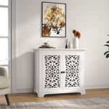 Antique Sideboard Storage, Vintage Accent, 2 carving Doors Buffet Server Console W3123P278013