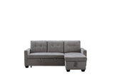 77 Inch Reversible Sectional Storage Sleeper Sofa Bed L-Shape 2 Seat Sectional Chaise With Storage W120343142