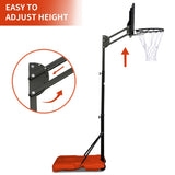 ZUN Use for Outdoor Height Adjustable 4.8 to 7.7ft Basketball Hoop 44 Inch Backboard Portable Basketball 88991401