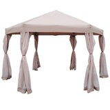 ZUN 13 Ft. W x 13 Ft. D x 9.2ft Pop-Up Gazebo Tent Outdoor Canopy Hexagonal Canopies Gazebos & Pergolas W65632229