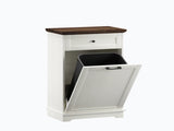 10 Gallon Tilt Out Trash Cabinet Freestanding Trash Bin Cabinet Wood Garbage Recycling Cabinet with 64350524