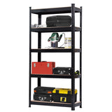 ZUN 5 Tier Heavy Duty Metal Shelving Rack Unit Garage Storage Shelf Black UK 12865320