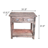 31.5x17.5x31.5" Rustic 2-Drawer Kitchen Island W2078P174935