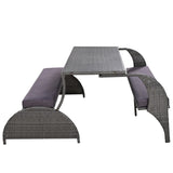 U_STYLE Versatile outdoor loveseat that converts to four seats and a table, suitable for gardens and WF321803AAE