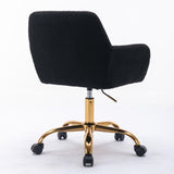 ZUN Hengming Faux Fur Home Office Chair,Fluffy Fuzzy Comfortable Makeup Vanity Chair ,Swivel Desk Chair W21256752