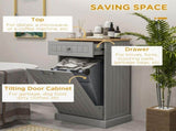 Kitchen Tilt Out Trash Bin Cabinet Free Standing Recycling Cabinet Trash Can Holder With Drawer, 23277241