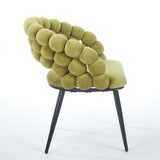 Green Modern chair with golden color iron tube legs, soft cushions and comfortable W234P271317
