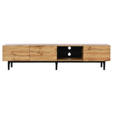 ZUN Modern TV Stand 4 Cabinets& Open Shelves, Color-matching Media Console Table for TVs up to 80'' WF531564AAP