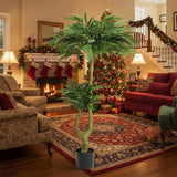 5FT Tall Artificial Plant Fake Potted Willow Tree Faux Green Silk Black Potted Plant for Indoor Home 04716653