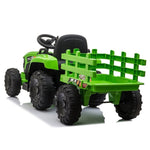 ZUN 12V Kids Ride On Tractor with Trailer, Battery Powered Electric Car w/ Music, USB, Music, LED W2181137981